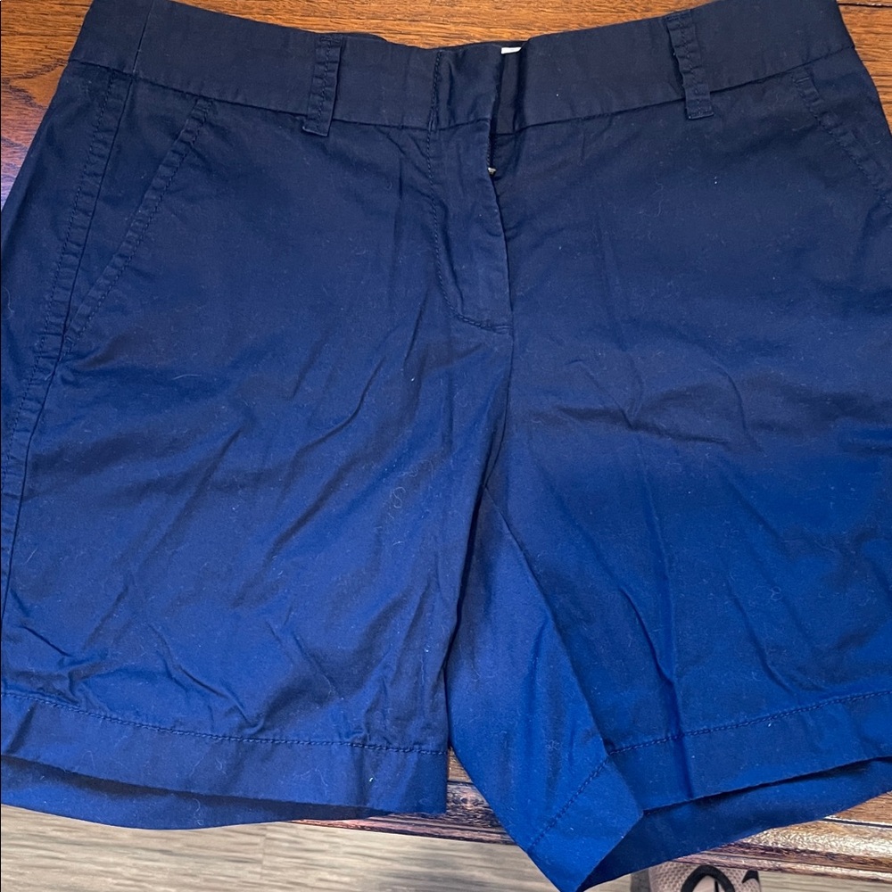 J. Crew Blue and White Striped Chino Shorts